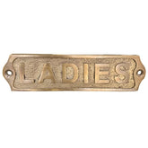 'Ladies' Brass Door sign | Restroom & Room Identification